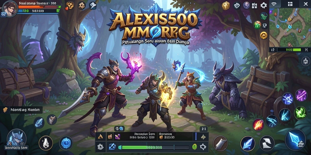 Screenshot dari gameplay MMORPG ALEXIS500 yang menampilkan petualangan seru.