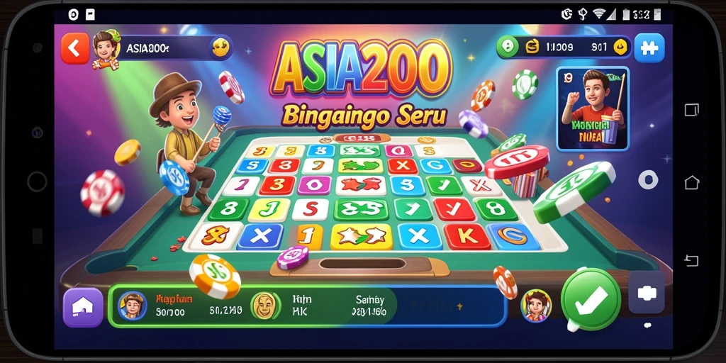 Tampilan gameplay ASIA200 yang penuh warna dan seru saat bermain Bingo.