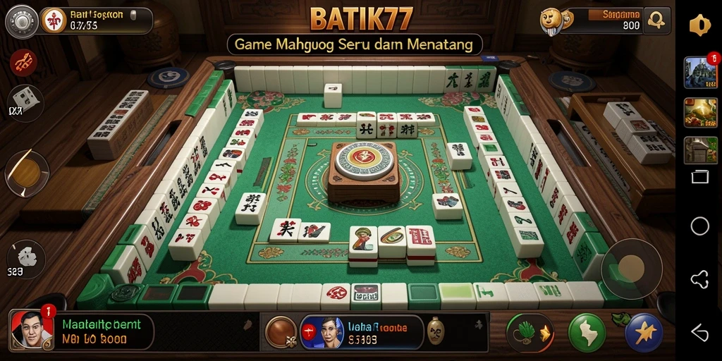 Tampilan gameplay menantang dari game Mahjong BATIK77.