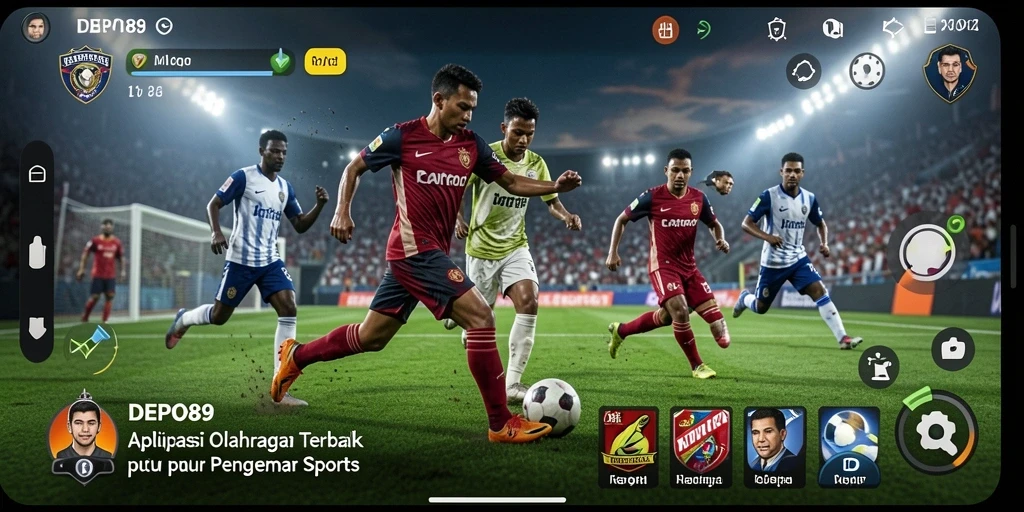Tampilan gameplay menegangkan dalam aplikasi DEPO89 yang menampilkan berbagai olahraga.