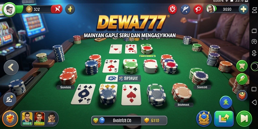 Tampilan gameplay Gaple yang seru dan interaktif di DEWA777.