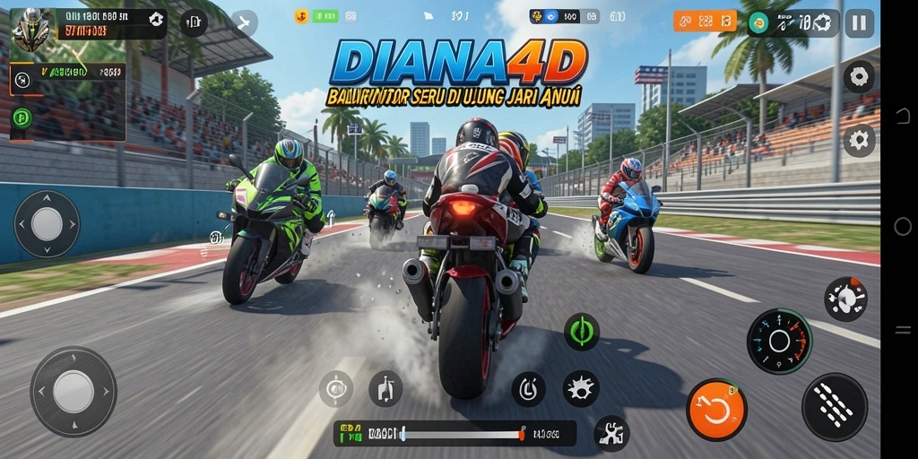 Gameplay seru balap motor dengan grafis memukau.