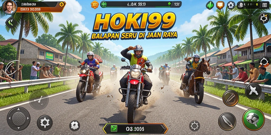 Tampilan gameplay HOKI99 yang seru dan mendebarkan saat balapan.