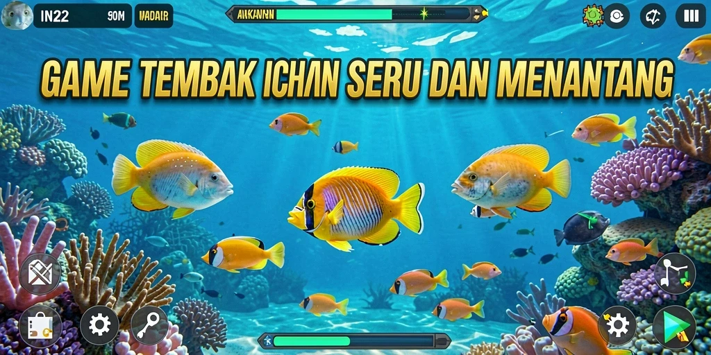 Gameplay menarik di IN22 dengan berbagai ikan untuk ditembak.