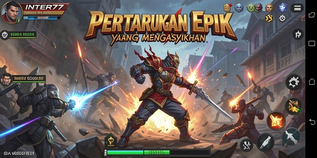 Screenshot menampilkan aksi seru dalam permainan Fighting INTER77.