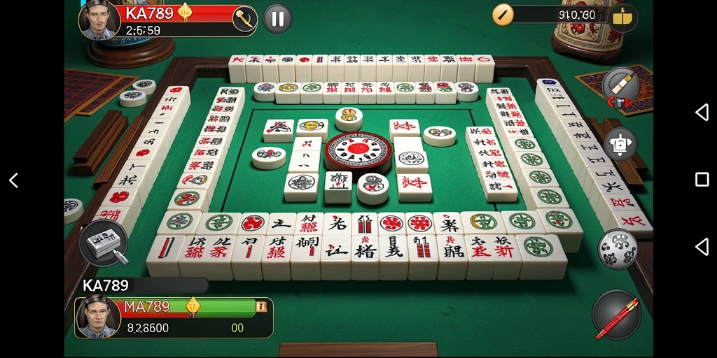 Tampilan gameplay KA789 dengan desain antarmuka Mahjong yang menarik.