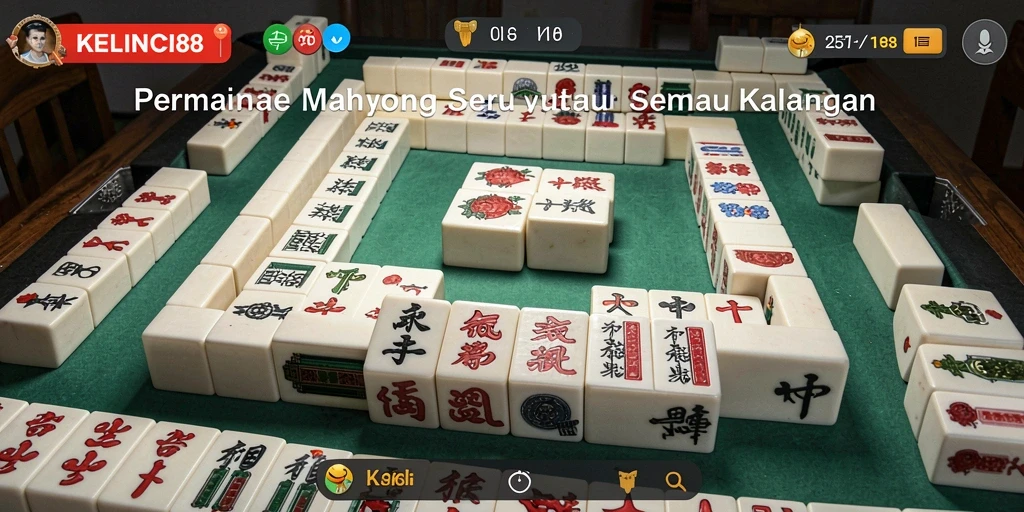 Tampilan gameplay KELINCI88 yang sangat menarik dengan desain ubin Mahjong.