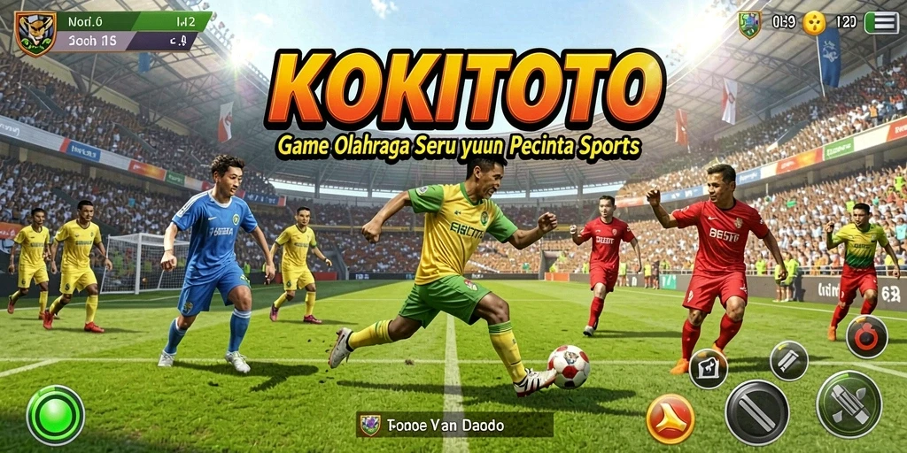 Screenshot KOKITOTO menampilkan aksi seru dalam gameplay olahraga.