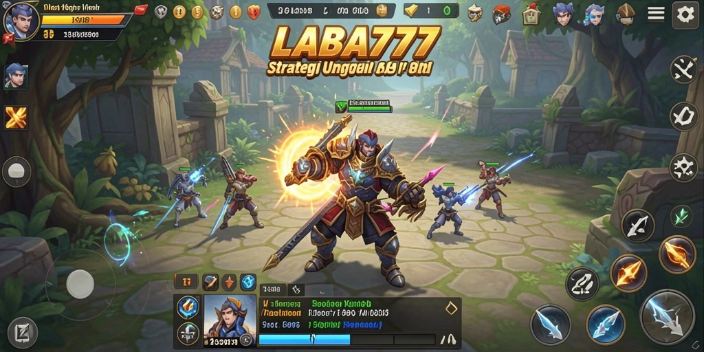 Tangkapan layar menampilkan aksi pertempuran strategis dalam LABA777.