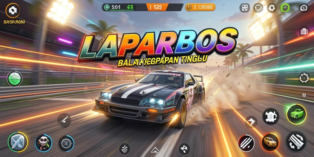 Tampilan gameplay LAPARBOS yang mendebarkan saat balapan.