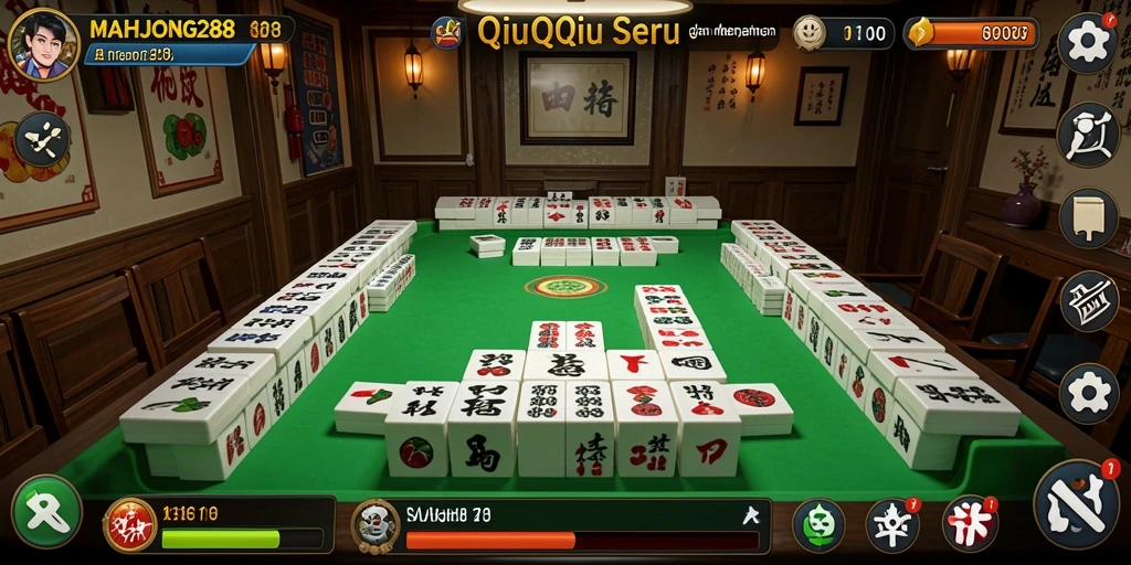 Screenshot gameplay QiuQiu yang mendebarkan di MAHJONG288.
