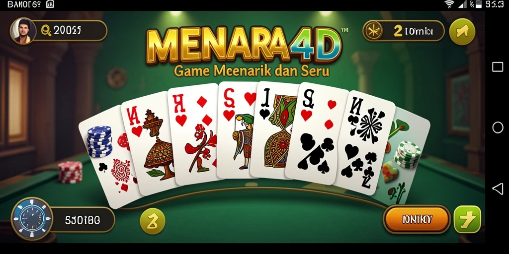 Tangkapan layar MENARA4D menampilkan gameplay seru dengan kartu domino.