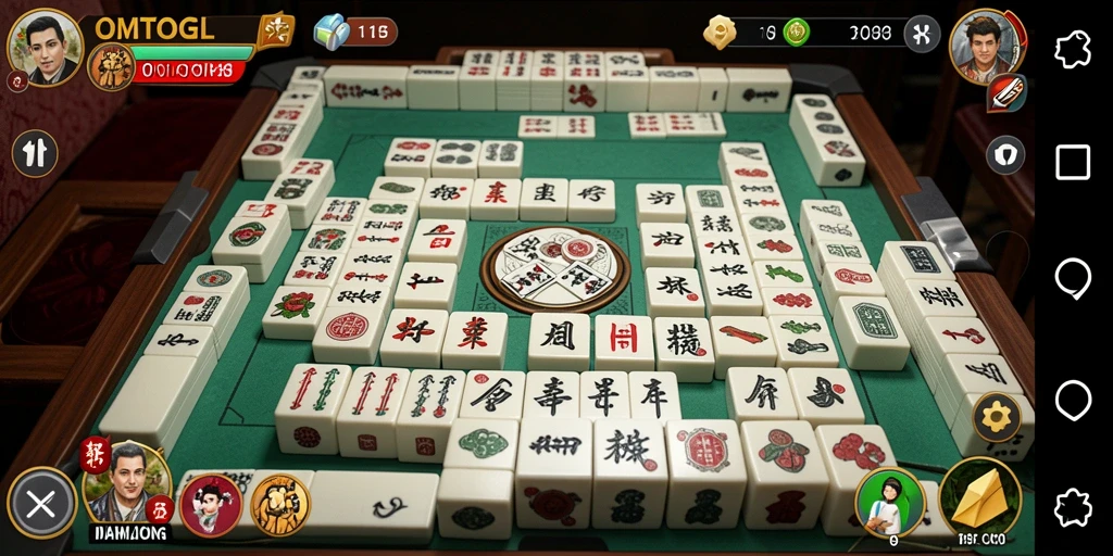 Tampilan gameplay OMTOGEL yang menarik dalam permainan Mahjong.