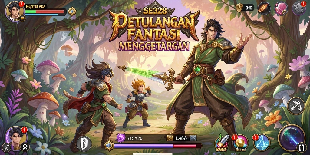Tangkapan layar gameplay SE328 yang menunjukkan aksi pertempuran epik.