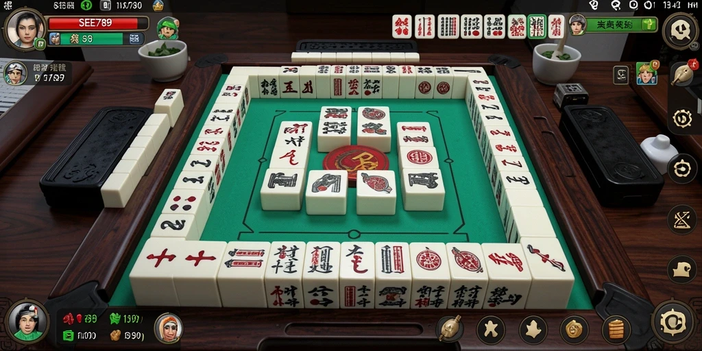 Tampilan gameplay Mahjong yang menarik dan penuh tantangan.