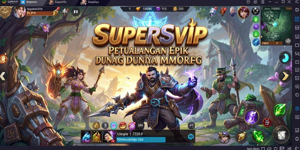 Tampilan gameplay menampilkan pertempuran intens di dunia MMORPG.