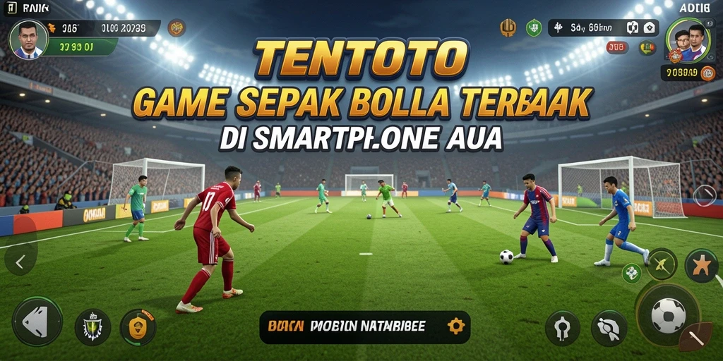 Tampilan gameplay TENTOTO yang seru dan dinamis dalam sepak bola.