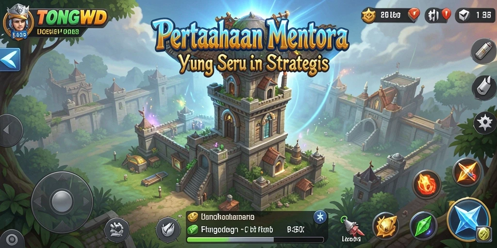Tampilan gameplay TONGWD yang mendebarkan saat mempertahankan menara dari gelombang musuh.