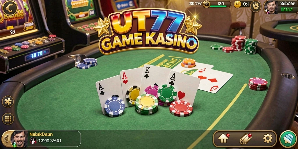 Tampilan gameplay UT77 yang memukau dalam suasana kasino.
