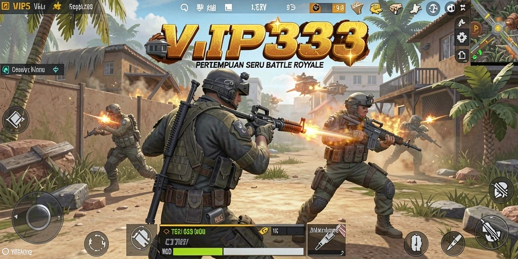 Tangkapan layar menunjukkan aksi menegangkan di game Battle Royale VIP333.