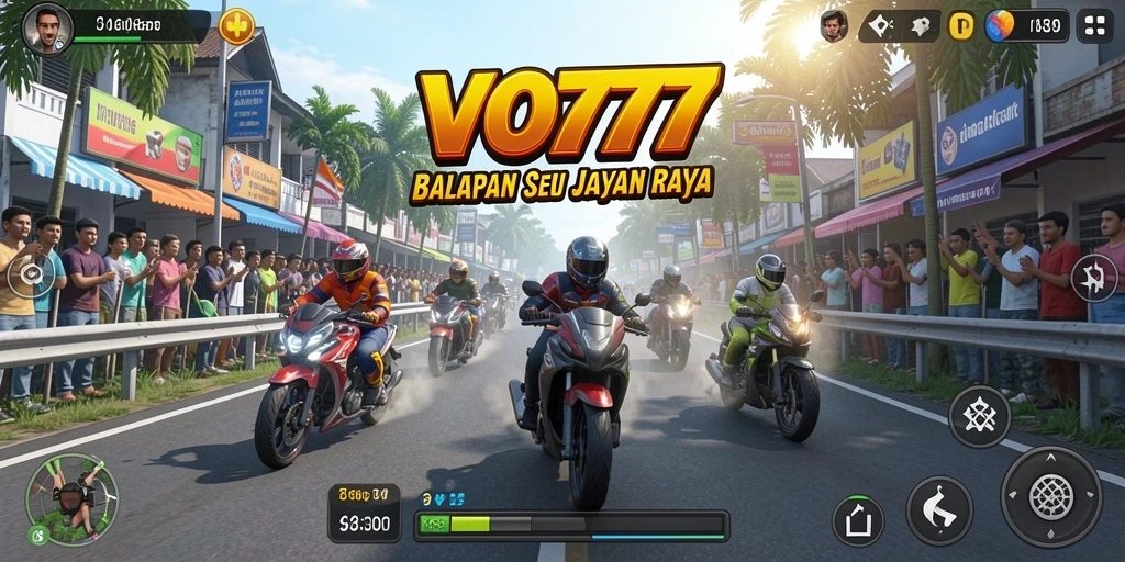 Tampilan gameplay VO777 dengan aksi balapan yang seru.