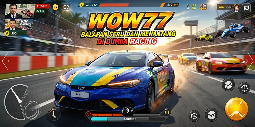 Tangkapan layar gameplay WOW77 yang menampilkan aksi balapan seru.