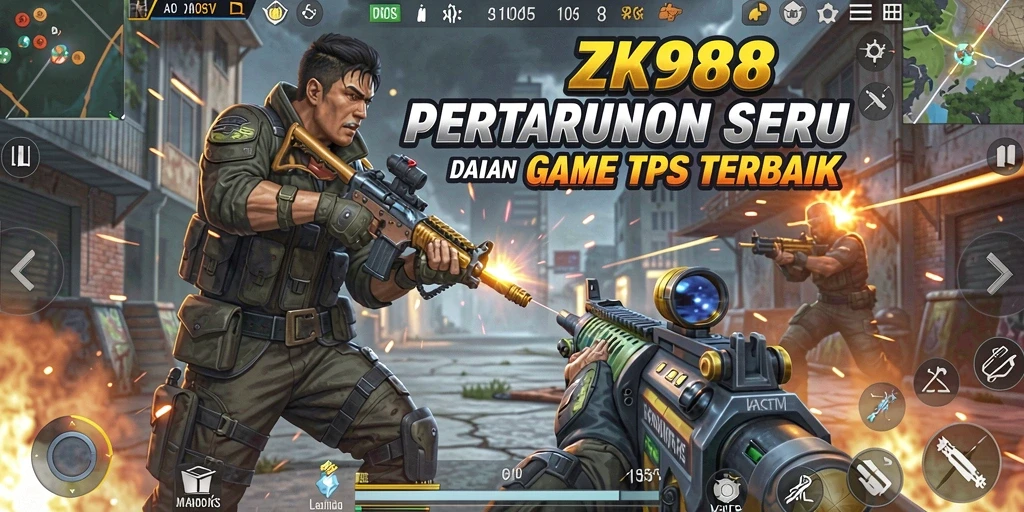 Tampilan gameplay ZK988 dengan aksi TPS yang mendebarkan.