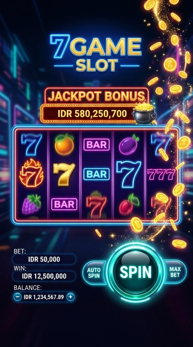 Tampilan utama 7game yang ramah pengguna.